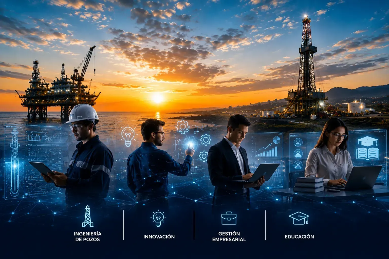 Equipo de Grupo Geoil Company atendiendo a un cliente
